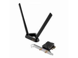 Беспроводной адаптер ASUS PCE-BE92BT,BE9400,WiFi7 PCI-E,2 ext antennas,6GHz band,320MHz,Bluetooth 5.4,WPA3