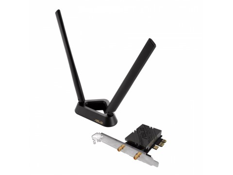 Беспроводной адаптер ASUS PCE-BE92BT,BE9400,WiFi7 PCI-E,2 ext antennas,6GHz band,320MHz,Bluetooth 5.4,WPA3