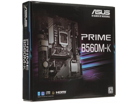 Сист. плата ASUS PRIME B560M-K, B560, 1200, 2xDIMM DDR4, PCI-E x16, 2xPCI-Ex1, 2xM.2, 6xSATA, D-Sub, HDMI, BOX