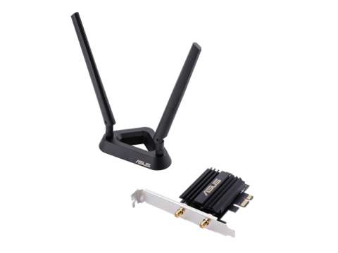 Двухдиапазонный беспроводной адаптер ASUS PCE-AX58BT Wi-Fi 6 (802.11ax)/PCIe/2 антенны/BT 5.0/WPA3/OFDMA,90IG0610-MO0R00