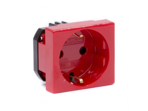 Розетка силовая серии Viva DKC 45015 2Р+Е со шторками красная