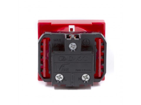 Розетка силовая серии Viva DKC 45015 2Р+Е со шторками красная