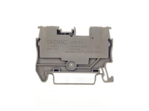 Клемма проходная DKC VPR-2.5-GY 2.5 мм2 Серая