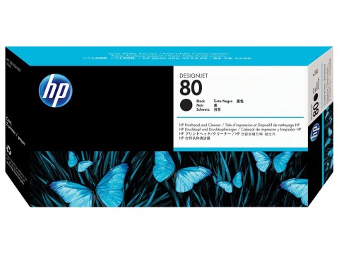 Набор HP 80 печатающая головка + устройство очистки, черная (C4820A)