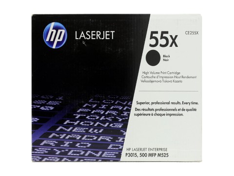 Картридж HP 55X, черный / 12500 страниц (CE255X)