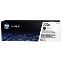 HP CF283X 83X Black Toner Cartridge for LaserJet Pro MFP M225/M201, up to 2200 pages.