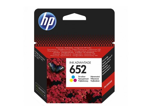 HP 652, Оригинальный картридж HP Ink Advantage, Трехцветный (F6V24AE)