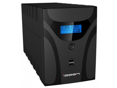 ИБП Ippon Smart Power Pro II 1600 Euro, 1600VA, 960Вт, AVR 162-290В, 4хEURO, управление по USB, RJ-45, LCD