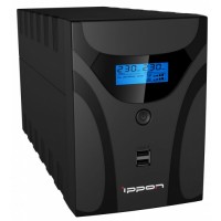 ИБП Ippon Smart Power Pro II 1200 Euro, 1200VA, 720Вт, AVR 162-290В, 4хEURO, управление по USB, RJ-45, LCD