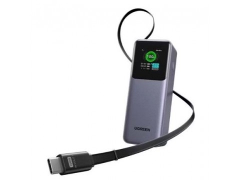 Пауэрбанк UGREEN PB726 55987B 20000mAh 165W 2C1A Power Bank with Retractable Cable
