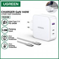 Зарядное устройство Ugreen CD289 Nexode 140W 3-Port PD GaN Fast Charger EU White