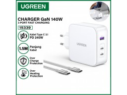 Зарядное устройство Ugreen CD289 Nexode 140W 3-Port PD GaN Fast Charger EU White
