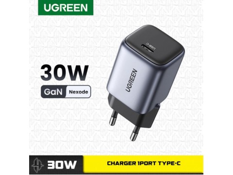 Зарядное устройство Ugreen CD319 USB-C GaN Fast Charger 30W EU Space Gray 90666