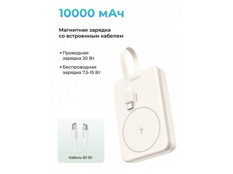Пауэрбанк UGREEN PB760 35341B 10000mAh 20+15W Magnetic Wireless Power Bank