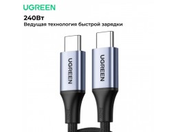 Кабель Ugreen US535 15311 USB-C/USB-C PD Fast Charging Cable 5A Max Space Gray 1m