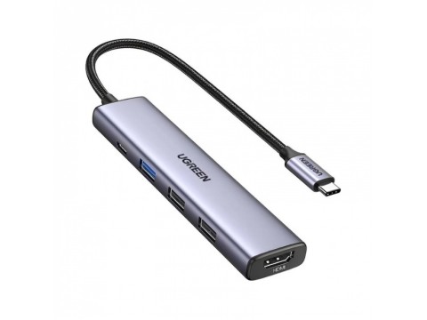 Конвертер UGREEN CM478 (15495) USB 3.1(m) Type C на HDMI/USB 2.0x2/USB 3.0x1/Type C PD 100W