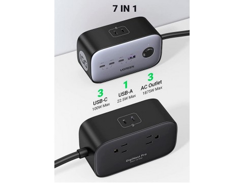 Сетевое зарядное устройство Ugreen CD270 / 100W / Nexode Power Strip / 3C1A / 60167