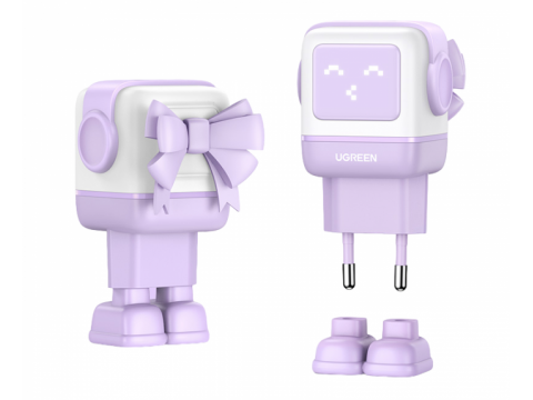 Зарядное устройство Ugreen CD361 Nexode 65W 1*USB-A/2*USB-C Robot GaN Fast Charger