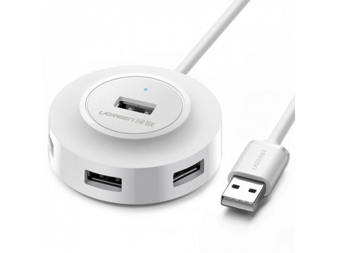 HUB UGREEN CR106 USB 2.0 Hub 4 Ports 1m (White)