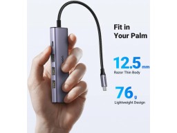Конвертер Ugreen CM511 USB-C To HDMI+3*USB 3.0 A+PD  15596