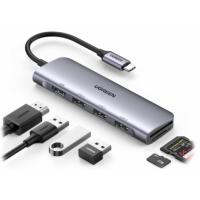 Адаптер Ugreen CM511 20956A Type C to HDMI +USB 3.0*3 + SD/TF  Converter