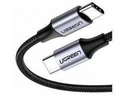 Кабель UGREEN US261 USB 2.0 C M/M Round Cable Nickel Plating Aluminum Shell 2m (Gray Black)