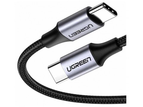 Кабель UGREEN US261 USB 2.0 C M/M Round Cable Nickel Plating Aluminum Shell 2m (Gray Black)