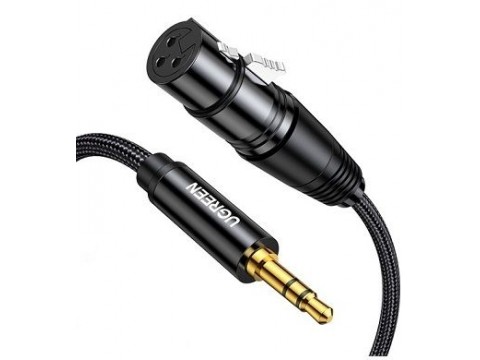 Аудиокабель UGREEN AV182 3.5mm Three-Pole Male to XLR Female Audio Cable, 2m, 20244
