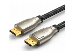 Кабель Ugreen DP112 1.4 DP M/M Round Cable Zinc Alloy Shell with Braided 2m (Black) 60843