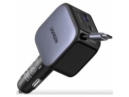 Автомобильное ЗУ Ugreen EC602  60W 1C1A  Fast Car Charger with Retractable Cable, 55212B