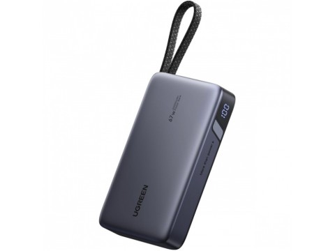 Пауэрбанк UGREEN PB550 55996B 20000mAh 67W 1C1A Power Bank with 1*67W Built-in Cable