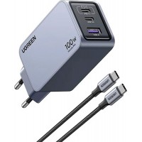 Зарядное устройство UGREEN X757 USB-A+2*USB-C 100W GaN Tech Fast Charger+ 1.5M 100W cable 25874