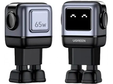 Зарядное устройство Ugreen CD361 25685B Nexode 65W 1*USB-A/2*USB-C Robot GaN Fast Charger