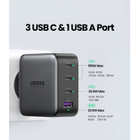 Зарядное устройство Ugreen CD226 / USB-A+3*USB-C / 100W / GaN Tech Fast Charger