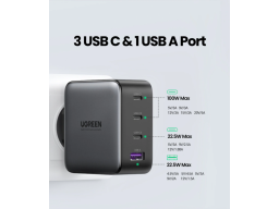 Зарядное устройство Ugreen CD226 / USB-A+3*USB-C / 100W / GaN Tech Fast Charger