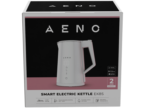 AENO Electric Kettle EK8S Smart: 1850-2200W, 1.7L, Strix, Double-walls, Temperature Control, Keep warm Function, Control via Wi-Fi, LED-display, Non-heating body, Auto Power Off, Dry tank Protection