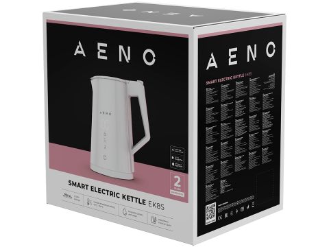 AENO Electric Kettle EK8S Smart: 1850-2200W, 1.7L, Strix, Double-walls, Temperature Control, Keep warm Function, Control via Wi-Fi, LED-display, Non-heating body, Auto Power Off, Dry tank Protection