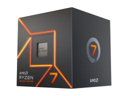 AMD CPU Desktop Ryzen 7 8C/16T 7700 (5.3GHz Max, 40MB,65W,AM5) box, with Radeon Graphics and Wraith Prism Cooler