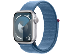 Apple Watch Series 9 GPS 41mm Silver Aluminium Case with Winter Blue Sport Loop,Model A2978