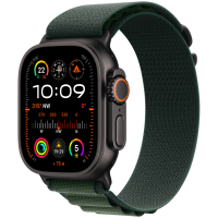 Apple Watch Ultra 2 2024 GPS + Cellular 49mm Black Titanium Case with Dark Green Alpine Loop - Small,Model A2986