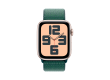 Apple Watch SE 2024 GPS 44mm Starlight Aluminium Case with Lake Green Sport Loop,Model A2723