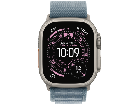 49mm Light Blue Alpine Loop - Large - Natural Titanium Finish