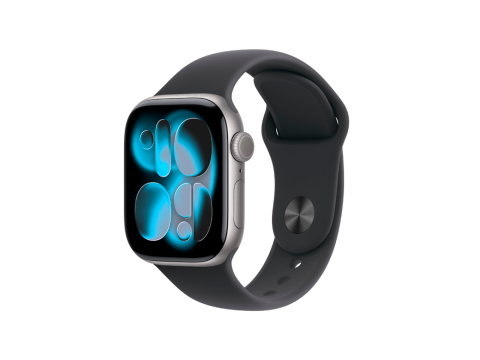 Apple Watch Series 11 GPS 42mm Space Grey Aluminium Case with Black Sport Band - M/L,Model A3331