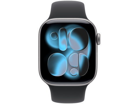 Apple Watch Series 11 GPS 42mm Space Grey Aluminium Case with Black Sport Band - M/L,Model A3331