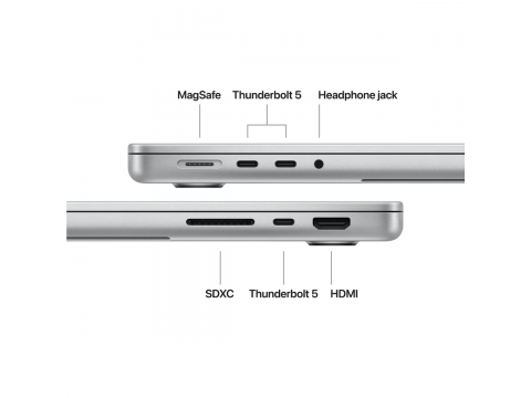 14-inch MacBook Pro: Apple M5 Pro chip with 18-core CPU and 20-core GPU, 24GB, 2TB SSD - Silver,Model A3426