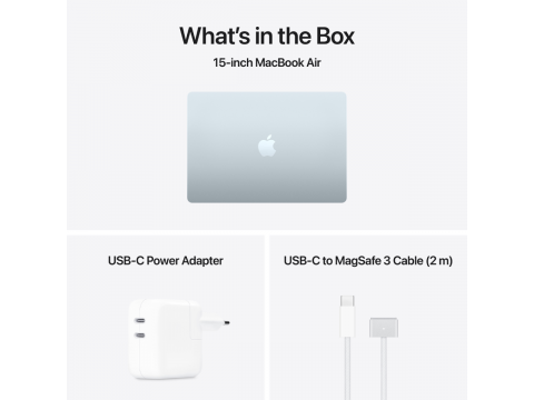 15-inch MacBook Air: Apple M5 chip with 10-core CPU and 10-core GPU, 24GB, 1TB SSD - Sky Blue,Model A3448
