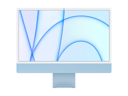 24-inch iMac with Retina 4.5K display: Apple M1 chip with 8-core CPU and 8-core GPU, 256GB - Blue, Model A2438