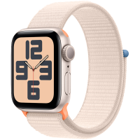 Apple Watch SE GPS 40mm Starlight Aluminium Case with Starlight Sport Loop,Model A2722