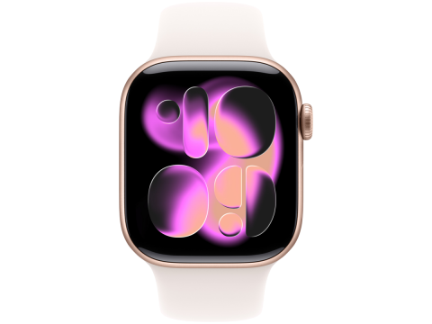 Apple Watch Series 11 GPS 42mm Rose Gold Aluminium Case with Light Blush Sport Band - S/M,Model A3331