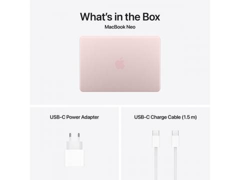 13-inch MacBook Neo: Apple A18 Pro chip with 6-core CPU and 5-core GPU, 8GB, 512GB SSD, Touch ID - Blush,Model A3404